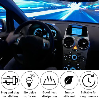 ecocstm 12 PCS T5 LED Bulbs, 74 73 37 2721 Instrument Cluster Light Bulb - color: Blue