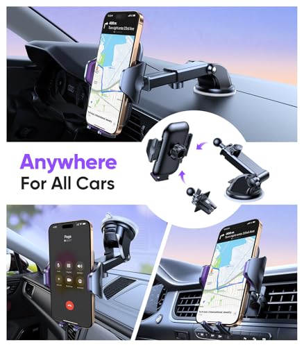 VICSEED Stable Car Phone Holder [Upgraded Strongest Suction, Won't Break] - color: Purple