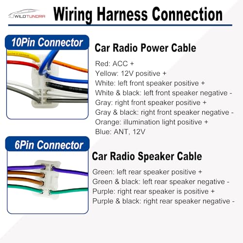 Female+Male Radio Wiring Harness Kit Compatible with Toyota 1992-2019(Non JBL) Subaru 2010-2019 10Pin&6Pin Aftermarket Radio Stereo Wire Harness Plug Adapter Car Stereo Power Speaker Wire Harness - style: 10+6Pin Male+Female Harness Kit