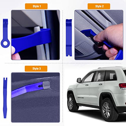 GOOACC GRC-90 Set 8PCS Auto Trim Scratch Removal Tool Car Audio Dash Panel Window Molding Fastener Remover Tool Kit-Blue - color: Blue, size: 8PCS Trim Removal