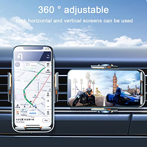Wireless Car Charger Mobile Phone Holder Punk Cell Phone Mount Fast Auto Clamping Automatic Bracket Auto Universal Dashboard/Windshield/Window for 5.74in-6.49in Phones (Blue) - color: Navy blue