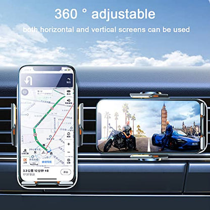 Wireless Car Charger Mobile Phone Holder Punk Cell Phone Mount Fast Auto Clamping Automatic Bracket Auto Universal Dashboard/Windshield/Window for 5.74in-6.49in Phones (Blue) - color: Navy blue