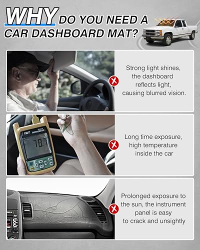 CARTIST Dash Cover Fit for 1995 1996 Chevy Chevrolet Silverado C/K 1500 2500 3500&Tahoe&Suburban/GMC Sierra&Yukon Pickup Truck Dashboard Cover Mat Non-Slip Carpet Sunshield Glare UV Rays Protector - size: 68.50*18.50(Silverado&Tahoe 95-96)