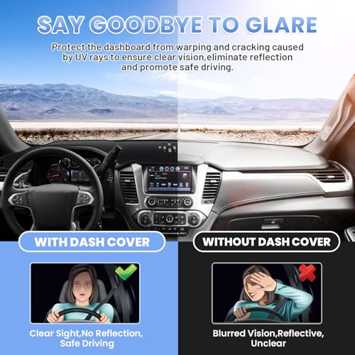 Sunsdrew Dash Cover for 2015-2020 Chevrolet Tahoe/Suburban/GMC Yukon - size: 15-20 Tahoe Dash Cover