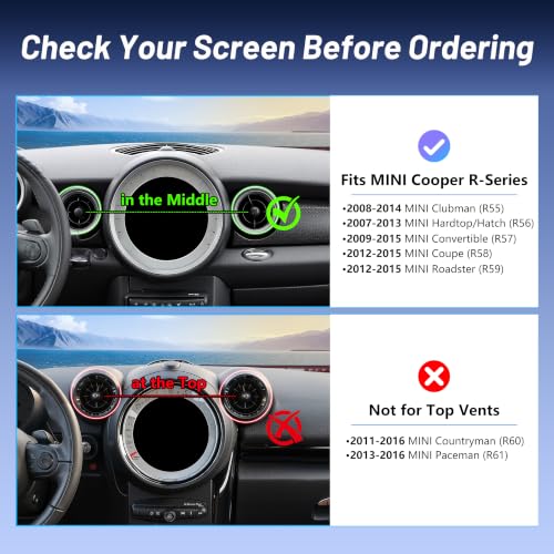 Phone Mount for BMW Mini Cooper (2007-2013 R56,08-14 R55,09-15 R57,12-15 R58/R59),Magnetic Phone Holder,Magsafe Car Mount,Dual 15W Wireless Charger for Driver & Passenger,Hands Free,with Car Adapter - size: BMW Mini Cooper | 2007-2013 (2PC)