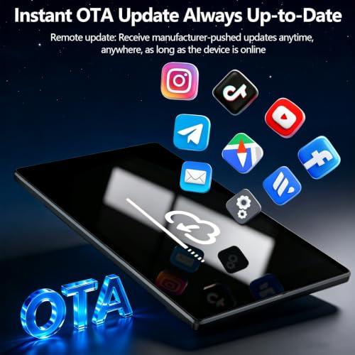 9" Wireless CarPlay Screen with Apple Car Play & Android Auto for Car, OTA Updates, Backup Camera, Bluetooth 5.0, Mirror Link, Voice Control, GPS Navigation, FM, AUX