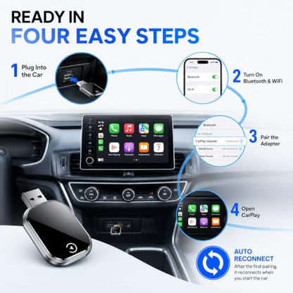 Wireless CarPlay and Android Auto Adapter for Factory Wired Systems,Silver