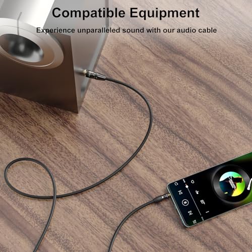 J&D 3.5mm to 6.35mm Stereo Audio Cable 3.3 Feet, 1/8 to 1/4 Cable, 3.5mm TRS Male to 1/4 Male Mono Interconnect Stereo Aux Jack Adapter Cable for Guitar, Bass, Home Theater Devices, Speaker - size: 3.3 Feet