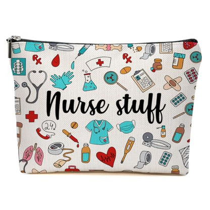 JIUWEIHU Nurse Makeup Bag, Nurses Gifts Cosmetic Bags Travel Organizer Bag - color: Multicolor 0072