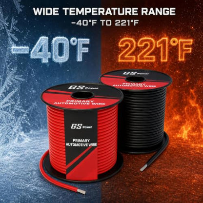GS Power 16 Gauge Wire Automotive - 50ft CCA Primary 2 Spools - size: 16 Gauge-25 ft-Non-Bonded