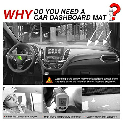 CARTIST Dashboard Cover Mat for 2018-2022 2023 2024 Chevy/Chevrolet Equinox Accessories Dash Cover Flannel Dash Mat Sunshade Glare UV Rays Protector - size: dash mat for Chevrolet Equinox 2018-2022