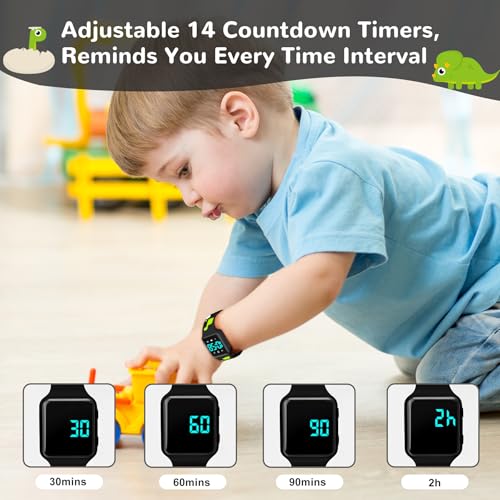 BEN NEVIS Potty Training Watch, Digital Toddler Watch with Countdown/Music/Alarm Clocks/Vibration Reminder and Waterproof, Remind Toddler to Go to The Toilet - color: 01-Black-MengLong