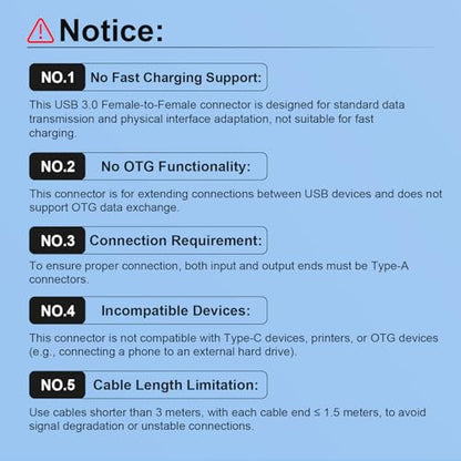 Oxsubor SuperSpeed USB 3.0 Coupler Adapter Type A Female to Female Bridge Extension Connector (2PCS) - style: usb 3.0 adapter female to female