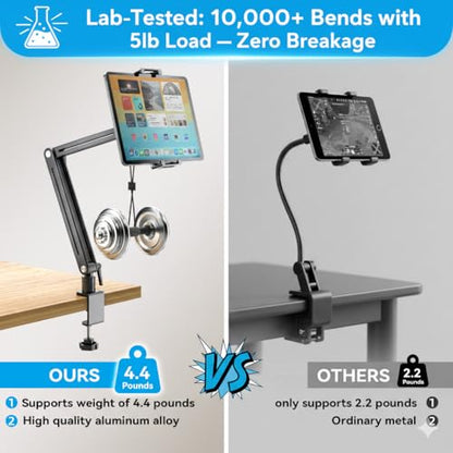 Portable Monitor Arm Mount Holder Screen Stand 18.5" 360° Rotating Base - size: up to 18.5"