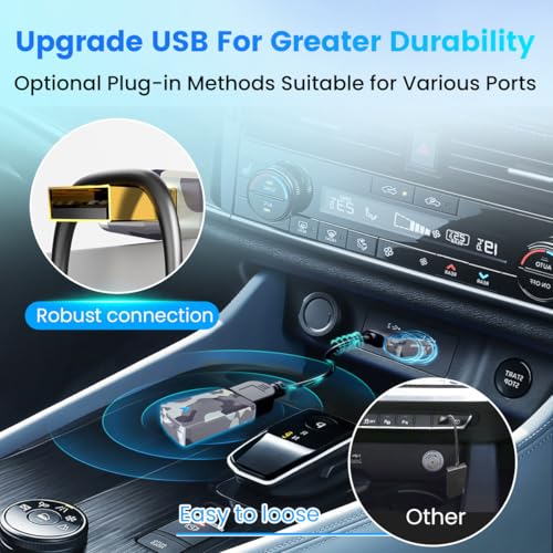 2026 Mini Wireless CarPlay Adapter, Fast Stable Connection, No Latency, Converts Wired to Wireless for Carplay & Android Auto, Easy Setup in 2016+ Cars, iOS 10+/Android 11+, USB A/C Blue