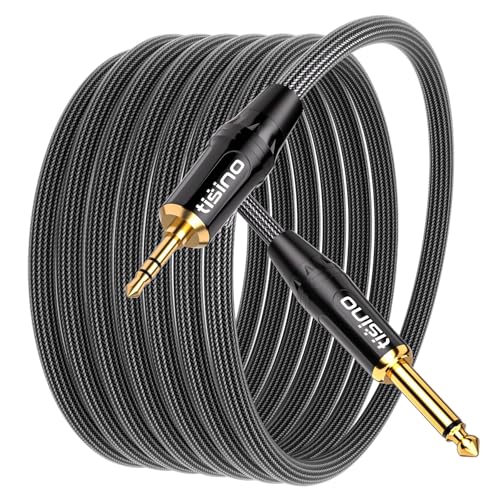 TISINO 1/4 Mono to 1/8 Stereo Cable, 3.5mm TRS Stereo to 1/4 inch TS Mono Interconnect Cable (Mono to Stereo Adapter) - 10 feet - size: 10 feet