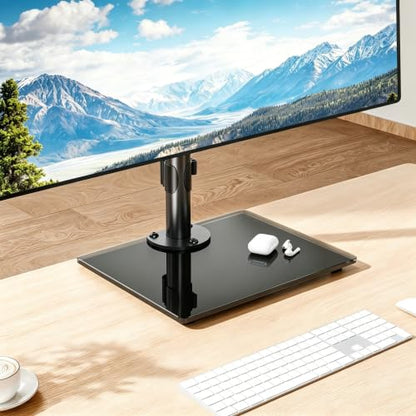 MOUNT PRO Single Monitor Stand Fits Max 32 inch Screen, Free-Standing Computer Desk Stand, Display Mount with Height Adjustable, Swivel, Tilt, Rotation, VESA Monitor Stand 100x100 - color: Black