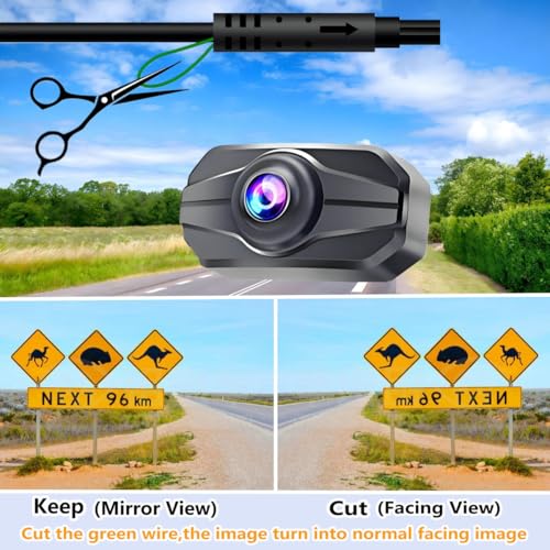 Car Rear View Camera, Backup Camera for Car, Trucks, SUVs, Pickup, 4.3-inch IPS Monitor, Night Vision, DIY Guide Lines, Front/Rear Camera Switch,IP69 Waterproof K4301