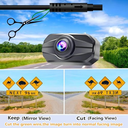 Car Rear View Camera, Backup Camera for Car, Trucks, SUVs, Pickup, 4.3-inch IPS Monitor, Night Vision, DIY Guide Lines, Front/Rear Camera Switch,IP69 Waterproof K4301