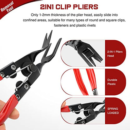 Nilight 3PCS Clip Pliers Set & Fastener Remover Auto Trim Removal Tool Kit - color: 3pcs Fastener Remover
