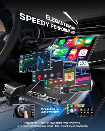 Wireless CarPlay Adapter for Apple iPhone & Android Auto, 2026 Upgraded 2-in-1 Plug and Play Converts Wired to Wireless Car Play Adapter, Fast Auto-Connect, Mini Size with iPhone iOS 10+