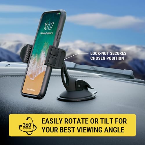 Scosche HDVM Universal 3-in-1 Vent/Windshield/Dashboard Cell Phone Holder Car Mount, Suction Cup Phone Mount with Vent Clip, Compatible with iPhone 16/15/14/13/12 & Mobile Phones up to 3.5 inches - style: Dash / Vent