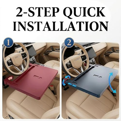 Car Back Seat Tray Table with Expandable Tray - 2-Sided Car Desk for Kids & Adults, Extra Wide & Sturdy Headrest Mount with Non-Slip Pad, Tablet/Laptop Holder for Road Trip(Carbon fiber front panel) - color: Carbon fiber front panel