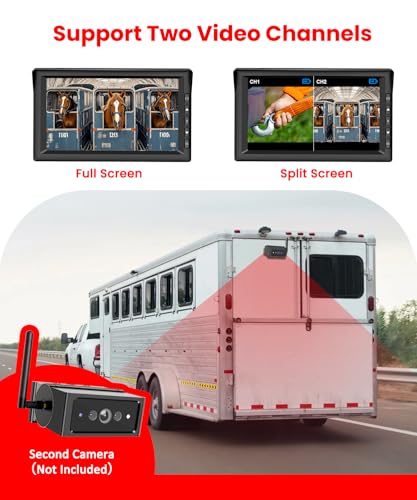 Foxpark Magnetic Wireless Backup Camera for RV Trailer: 1-Min Quick Install No-Drilling Back up Camera with 7" HD 1080P Monitor, 50FT Stable Signal Rear View Camera for Truck, Camper, SUV, Car