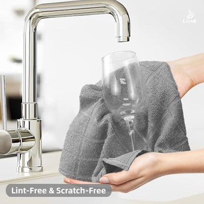 LIVOS Microfiber Cleaning Cloth Roll - 80 Pack, Reusable Paper Towels, Microfiber Towels for Cars, Super Absorbent Lint Free Cleaning Rags for House, Kitchen, Window-Check Grey, 11.5"x11.5" - color: Check Grey