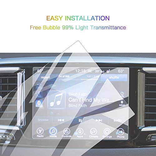 SKTU Screen Protector Foils for 2017-2020 Chrysler Pacifica Uconnect Navigation Display Tempered Glass 9H Hardness Anti Glare & Scratch HD Clear LCD GPS Touch Screen Protective Film (8.4In) - color: 2017-2020 Chrysler Pacifica 8.4In