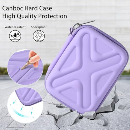 Digital Camera Case for AbergBest 21 Mega Pixels 2.7" LCD Rechargeable HD/Kodak Pixpro/Canon PowerShot ELPH 180/190/Sony DSCW800/DSCW830 Cameras, Travel Carrying Protective Case for Camera- Purple - color: PU Purple