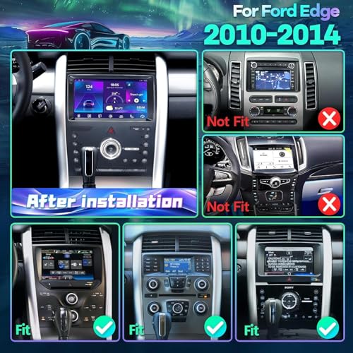 9 Inch Car Stereo Radio for Ford Edge 2010-2015 Built-in WiFi/Bluetooth/GPS 2014 2013 2012 2011 IPS Touch Screen Car Audio Receiver w/carplay/w/Android Auto Backup Camera 2G+32G for High Trim