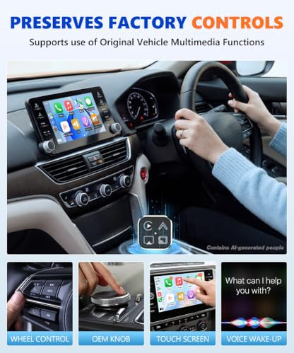 2026 4-in-1 Mini Wireless CarPlay Adapter & Android Auto Support AirPlay/MirrorLink, Convert Wired to Wireless, Auto-Connect for Daily Commute, 5.8GHz Stable Connection, Plug & Play Dongle - size: 4 IN 1, Gunmetal Gray(Support Mirrorlink)