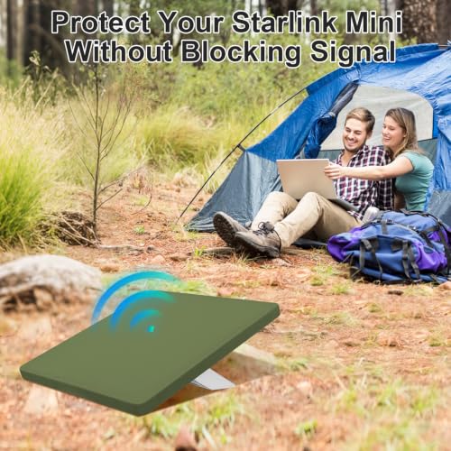 Anbee Protective Case Silicone Cover for Starlink Mini, Green - color: Green