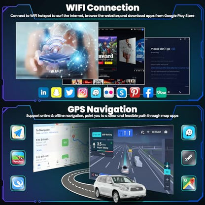 Car Radio for Toyota Highlander 2000-2007 Head Unit with Wireless Carplay&Android Auto,4+64GB 9 Inch Car Stereo with Voice Control GPS SWC FM DSP WiFi Bluetooth 5.2 Backup Camera Mirror Link - color: For Highlander 2000-2007
