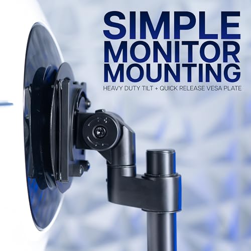 VIVO Clamp-on Single Ultra Wide Monitor Desk Mount, Low Profile Heavy Duty Adjustable Stand for 1 Ultrawide Screen up to 57 inches, 59.4 lbs Capacity, Black, STAND-V157C - size: up to 57" screens, style: Standard
