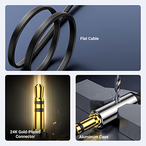 UGREEN 3.5mm Audio Cable, Stereo Aux Cord, 90 Degree Right Angle, 3FT - size: 3FT