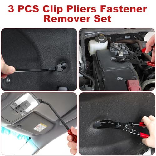 17Pcs Hook and Pick Tool Set with Scraper Auto Clip Removal Plier Fastener Remover Rivets Puller Mechanic Car Trim Removal Tool Kit Gasket Telescoping Magnetic Pickup Hand Automotive Tools (Red) - color: Red- 17 Pcs Auto Pick and Hook Set