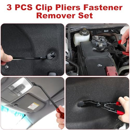 17Pcs Hook and Pick Tool Set with Scraper Auto Clip Removal Plier Fastener Remover Rivets Puller Mechanic Car Trim Removal Tool Kit Gasket Telescoping Magnetic Pickup Hand Automotive Tools (Red) - color: Red- 17 Pcs Auto Pick and Hook Set