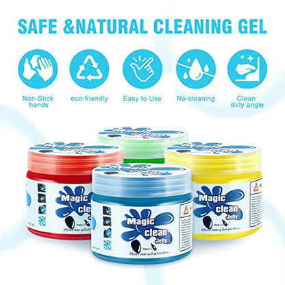 DNA MOTORING 4 Pack Car Cleaning Gels, Auto Detailing Tools Cleaning Putty Car Interior Cleaner Slime, Car Jelly Cleaner, Keyboard Cleaner, Car Cleaning Supplies, gifts for Men Women, TOOLS-00150 - color: Blue+red+green+yellow