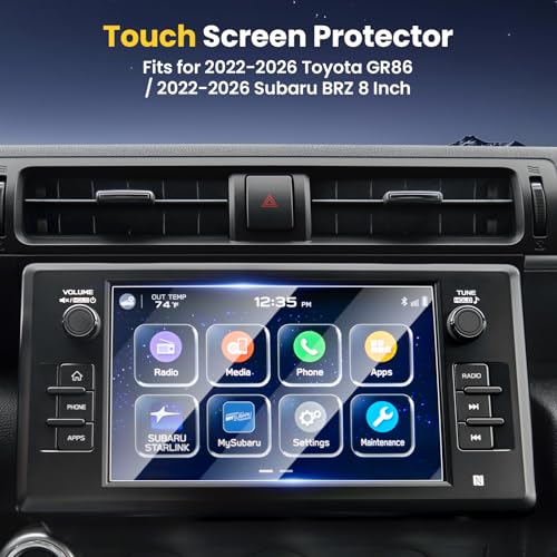 Karltys Screen Protector for 2022-2026 Toyota GR86/ 2022-2026 Subaru BRZ 8 Inch Navigation Tempered Glass [No Glare & Fingerprint] Tempered Glass Subaru BRZ Accessories - size: 8"Toyota GR86/ 2022-2026 Subaru BRZ
