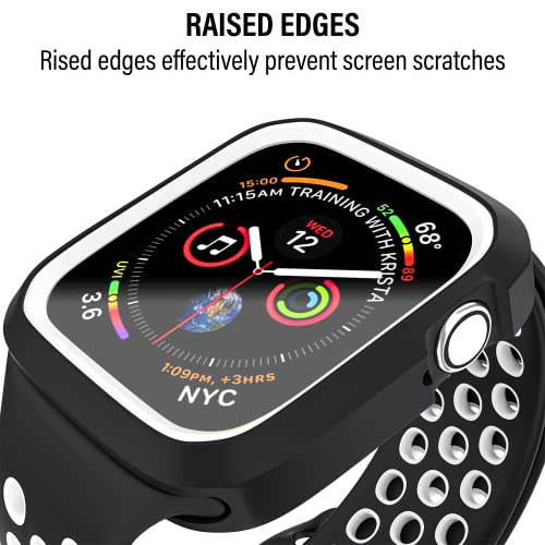 D & K Exclusives Compatible with Apple Watch 42mm Case, Shockproof Sport Protective Bumper Case for iWatch Women Men Kids GPS iWatch Series 3/2/1, Black, White - color: Black, White