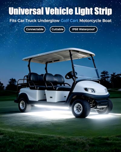 Keiurot 12V Led Light Strip for Cars 24Inch Connectable & Waterproof IP68 - color: White Led Strip 24" Connectable