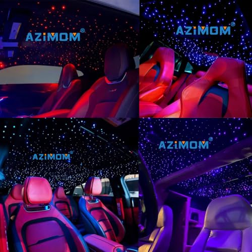 AZIMOM 16W 450pcs 0.03in 6.5ft Sound Activate Starlight Headliner Kit End Glow Fiber Strands, Fiber Optic Starlight Light Music Mode Remote APP Control Car Use Home Headliner Lighting Decoration - size: 450pcs*0.03in*6.5ft
