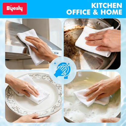12-Pack Microfiber Cleaning Cloth, 11.5x11.5 Microfiber Towels for Cars, Dishes & House, for Detailers, Chefs & Efficient Home | Scratch-Free, Lint-Free, Ultra Absorbent(White) - color: White