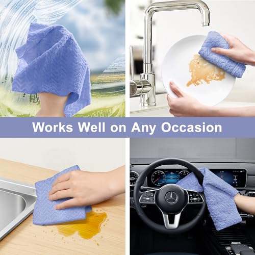 LIVOS Microfiber Cleaning Cloth Roll - 80 Pack, Reusable Paper Towels, Microfiber Towels for Cars, Super Absorbent Lint Free Cleaning Rags for House, Kitchen, Window-Light Purple, 11.5"x11.5" - color: Light Purple