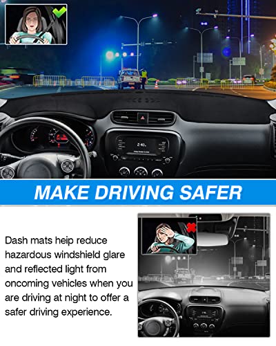 CARTIST Dashboard Cover Compatible with Kia Soul 2014-2019 Accessories Dash Cover Mat Non-Slip Pad Carpet Anti-Glare - size: Kia Soul 2014-2019