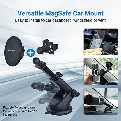 PROfezzion Car Windshield Magnetic Phone Mount Holder for MagSafe iPhones - style: Car Dash, Windshield or Vent