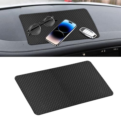 Car Dashboard Anti-Slip Mat, 10.6"×5.9" Universal Car Dash Sticky Rubber Mat, Non-Slip Car Magic Dashboard Sticky Adhesive Mat for Cell Phones, Keys, Coins, Sunglasses (Dots) - color: Dots