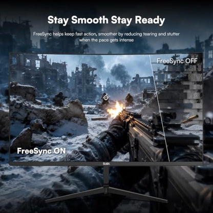 24 Inch Curved Gaming Monitor, FHD 1080P, 200Hz | 3000R, 4000:1 Contrast, 1ms Response Time, 98% sRGB, AMD FreeSync, Eye Care, HDMI 2.0 & DP 1.4, VESA Mount, for Game & Office - size: 24 inch